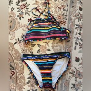 Nautica Striped Two Piece Swim Suit